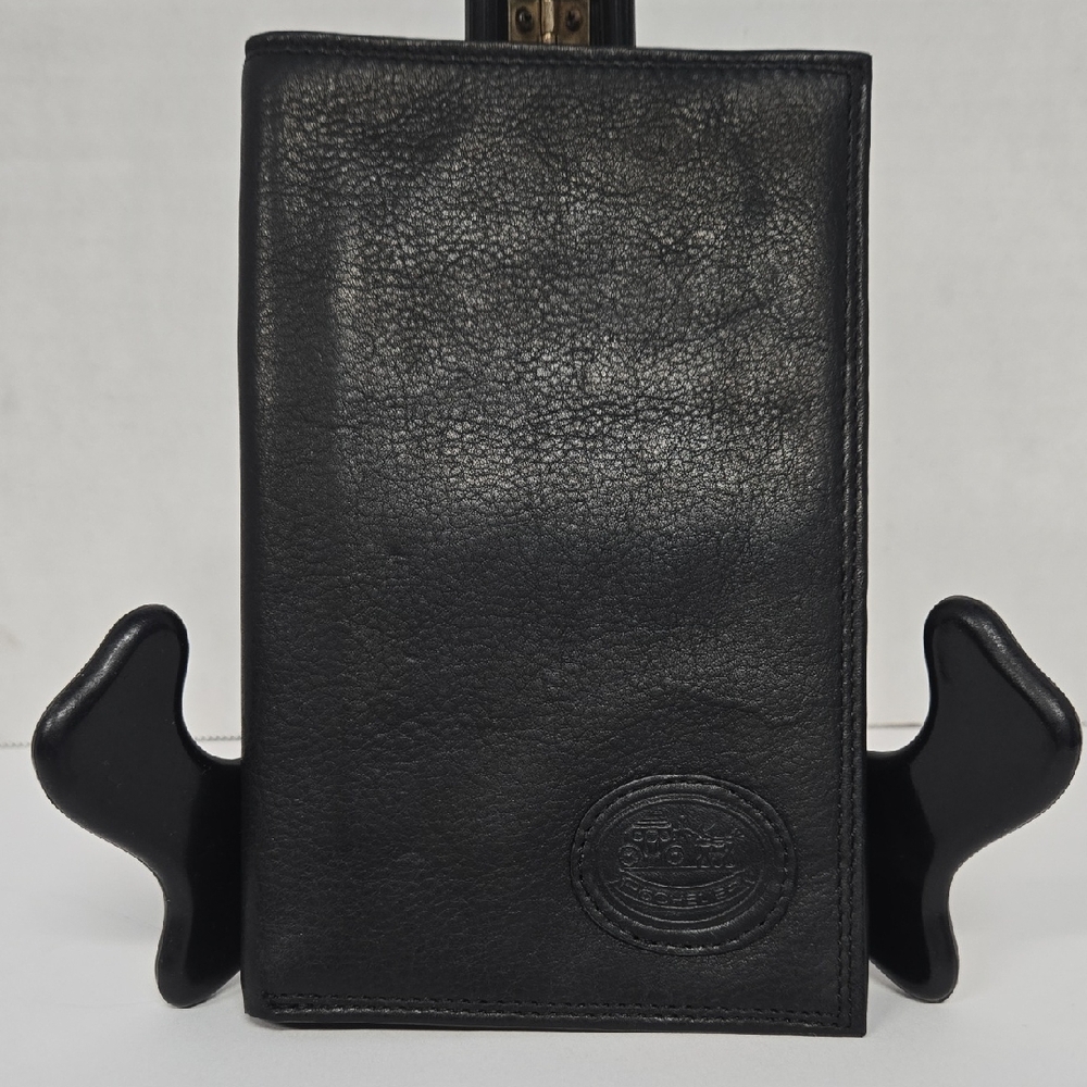 Rochelier Men's Black Leather Passport Wallet 4.5"x7" EUC